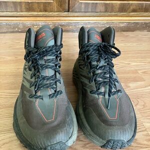 Hoka One One Green and Gray Athletic Shoes with Rugged Sole